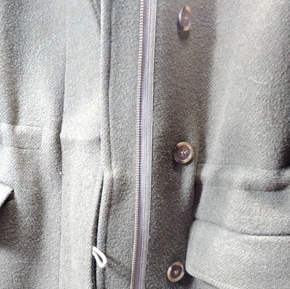 J. Crew Army Green Hooded Wool Peacoat l Acetate Lining l Size Small - Picture 3 of 10